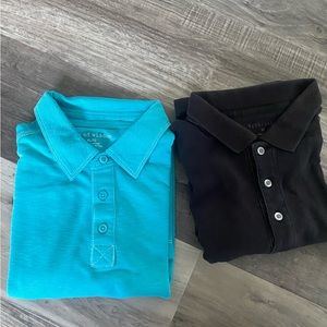 Set of 2 Polo Men's Shirts-Age of Wisdom Blue  Size X Large & Van Heusen Black